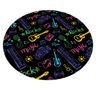Musical Icons Pattern teen vinyl rug - TenStickers
