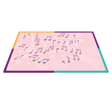 Melodic Note Flow teen vinyl rug - TenStickers