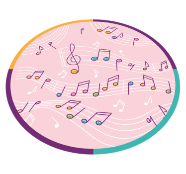 Musical Notes Motif teen vinyl rug - TenStickers