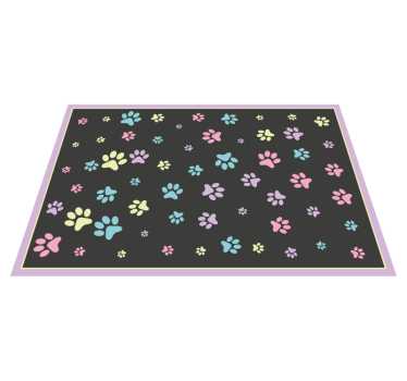 Colorful Paw Imprints animal print vinyl rug - TenStickers