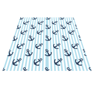 Maritime Anchor Motif striped vinyl rug - TenStickers