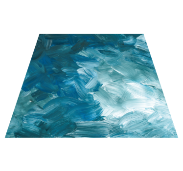 Blue abstract brush stroke square rug - TenStickers