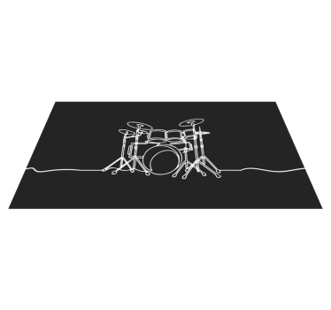 Drum Set Silhouette teen vinyl rug - TenStickers