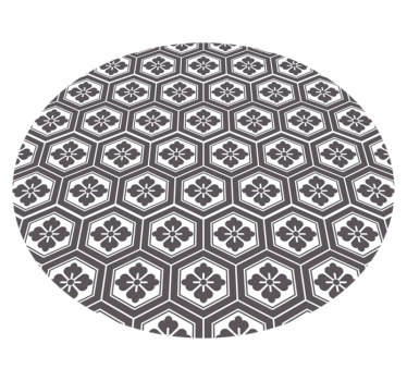 Circular vinyl rug with hexagonal floral design - TenStickers