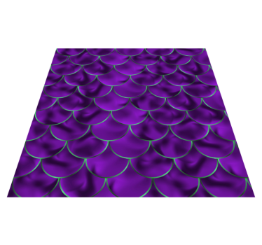 Animal print vinyl rug with mermaid scale design - TenStickers