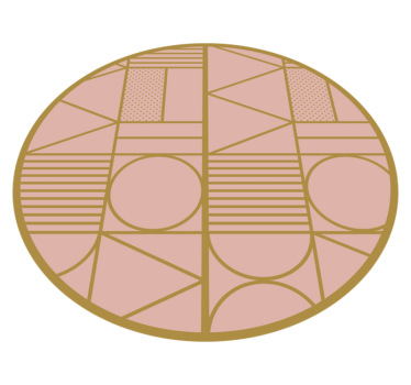 Pink motif geometric vinyl rug - TenStickers