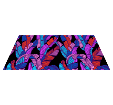 Nature vinyl rug with vibrant tropical leaves - TenStickers