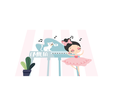 Ballet Dance Scene custom vinyl rug - TenStickers