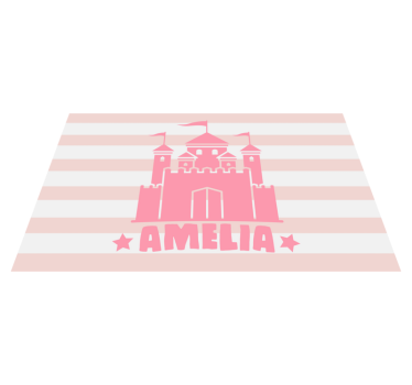 Castle themed custom kids vinyl rug - TenStickers