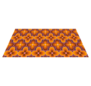 Retro floral pattern vintage vinyl rug - TenStickers