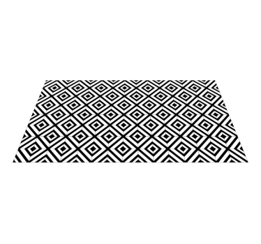 Black and white diamonds geometric vinyl rug - TenStickers