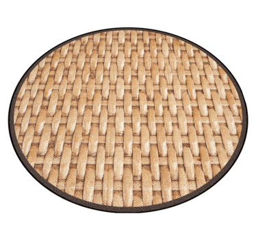 Woven Natural Tones circular vinyl rug - TenStickers