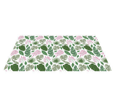 Nature vinyl rug with tropical leaf patterns - TenStickers