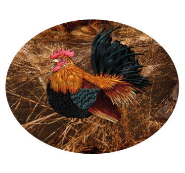 Animal print vinyl rug colorful rooster design - TenStickers