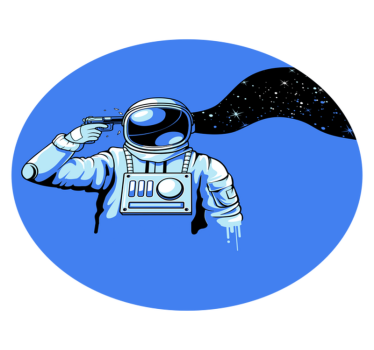 Astronaut Cosmic Scene teen vinyl rug - TenStickers