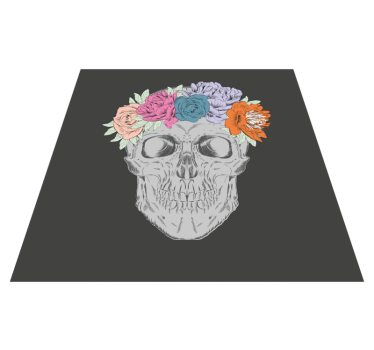 Floral Skull Art teen vinyl rug - TenStickers