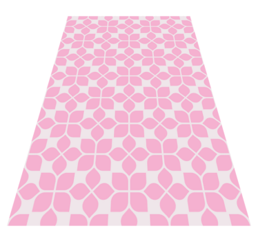 Pink Floral Tile mosaic vinyl rug - TenStickers