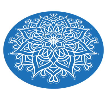 Intricate blue composition mandala vinyl rug - TenStickers