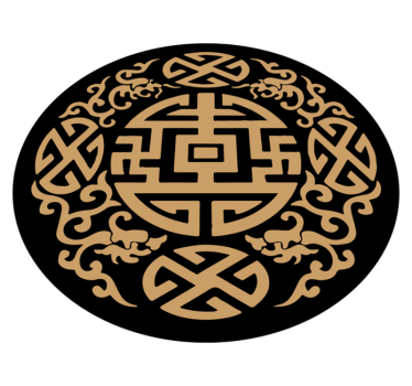 Cultural Symbol Motif circular vinyl rug - TenStickers