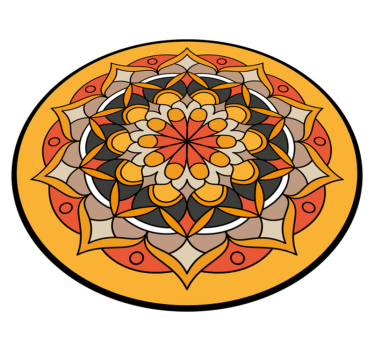 Vibrant Mandala Element circular vinyl rug - TenStickers