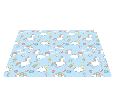 Blue unicorn fantasy kids vinyl rug - TenStickers