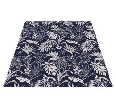 Tropical Floral Pattern nature vinyl rug - TenStickers