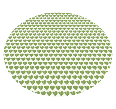 Leafy Heart Pattern circular vinyl rug - TenStickers