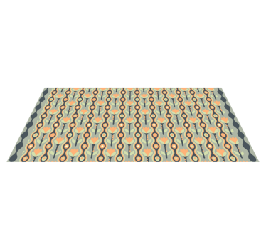 Stylized Floral Pattern teen vinyl rug - TenStickers