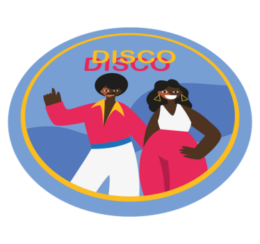 Stylish Disco Vibes circular vinyl rug - TenStickers