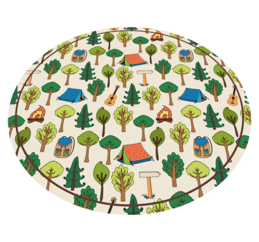 Camping adventure scene kids vinyl rug - TenStickers