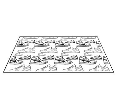 Sneaker Outline Pattern teen vinyl rug - TenStickers