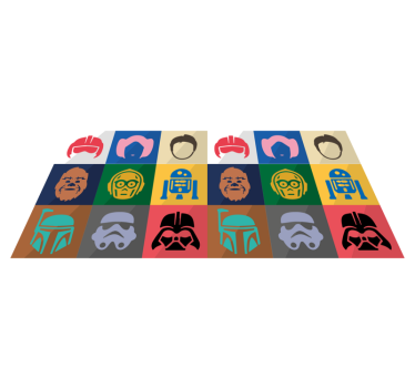 Film character faces teen vinyl rug - TenStickers