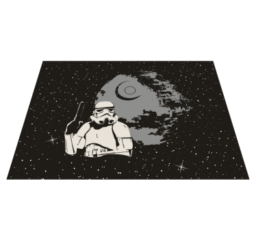 Space Stormtrooper Scene kids vinyl rug - TenStickers