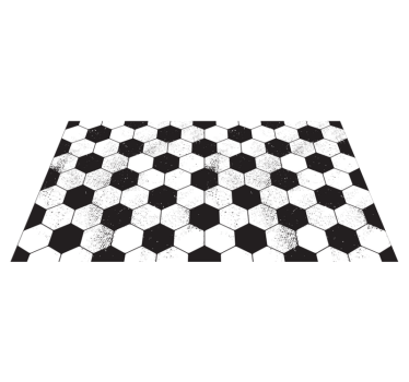 Black and white hexagonal geometric vinyl rug - TenStickers