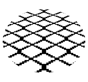 Modern black and white geometric vinyl rug - TenStickers