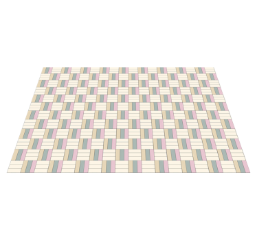 Woven colour blocks geometric vinyl rug - TenStickers