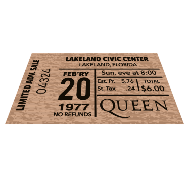 Concert Ticket Replica custom rug - TenStickers