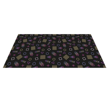 Retro Geometric Shapes vintage vinyl rug - TenStickers