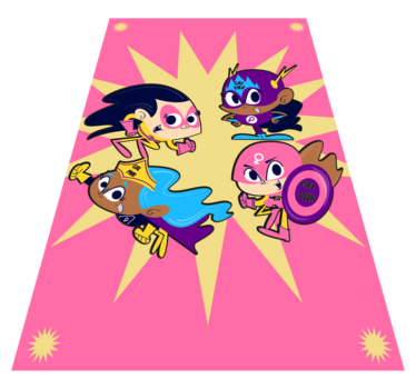 Colorful Superhero Characters playroom carpet - TenStickers