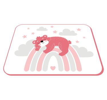 Sleepy bear rainbow kids vinyl rug - TenStickers