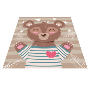 Adorable Bear Illustration kids rug - TenStickers