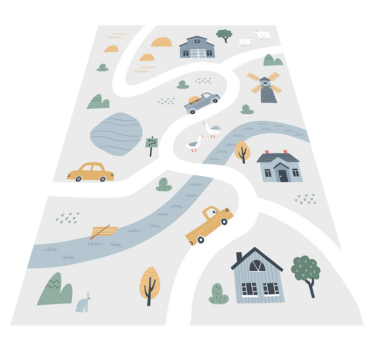 Playful Roadway kids vinyl rug - TenStickers