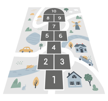 Playful Hopscotch Design game kids vinyl rug - TenStickers