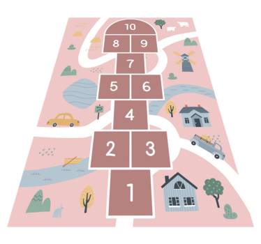 Children's Playful Hopscotch game kids vinyl rug - TenStickers
