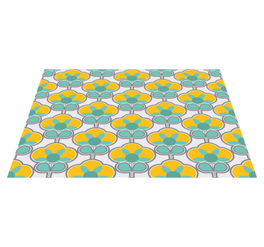 Geometric Floral Pattern geometric rug - TenStickers