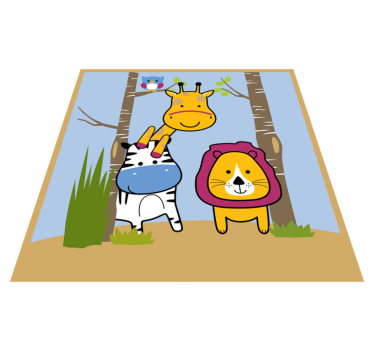 Animal Characters playroom carpet - TenStickers