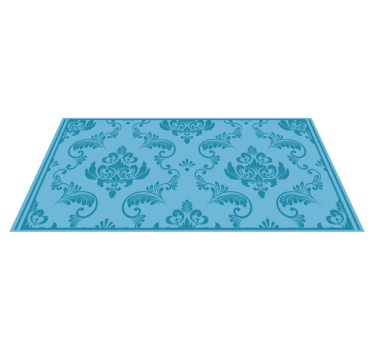 Baroque Pattern blue vinyl rug - TenStickers