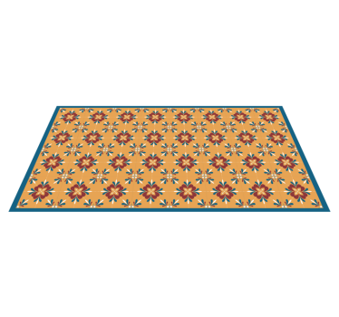 Classical geometric flowers  vinyl rug - TenStickers