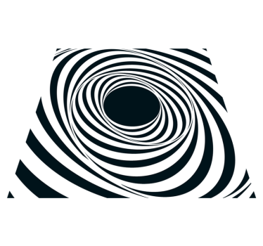 Black And White Swirling Pattern Geometric Vinyl Rug - TenStickers