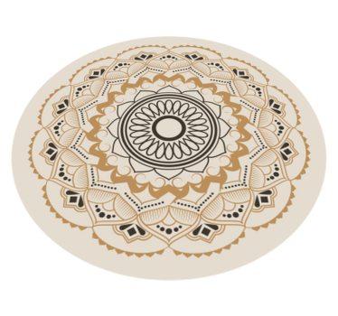 Beige Mandala Circular Design Carpet - TenStickers